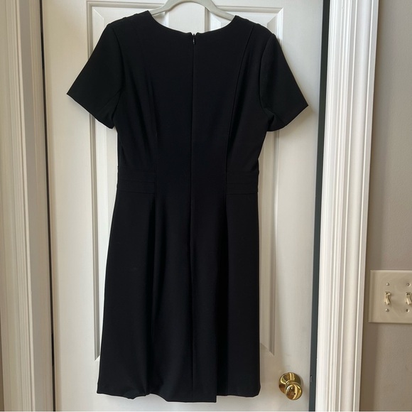 White House Black Market Black Sheath Mini Dress V-Neck - Picture 7 of 8